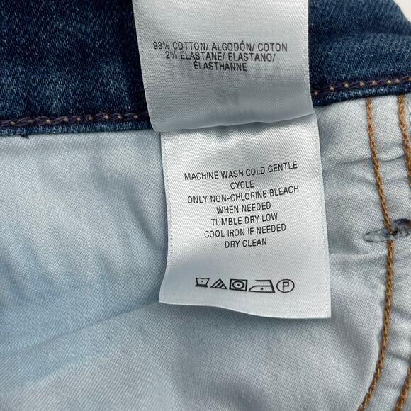 HUDSON Gemma Jean Shorts Size 24 Denim Cotton Stretch Distressed Cutoff Blue - Picture 14 of 15